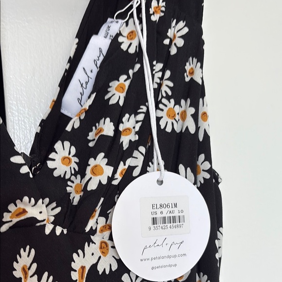 Petal & Pup Black Floral Midi Dress - Picture 3 of 4